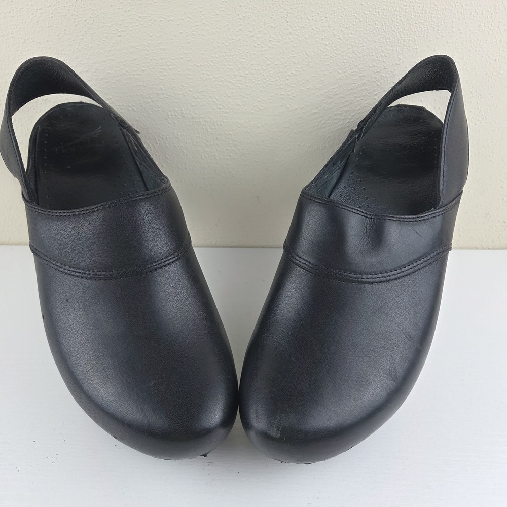 Dansko Black Leather Mule Clog Heel Strap Women's Size US 9.5 EU 40 - Picture 3 of 12